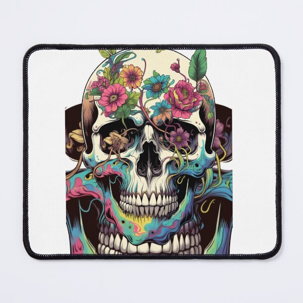 Item preview, Vibrant Floral Skull Art - Gothic Boho Aesthetic designed and sold by AetherLondonCo.