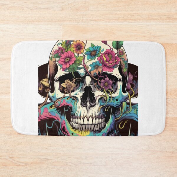Item preview, Vibrant Floral Skull Art - Gothic Boho Aesthetic designed and sold by AetherLondonCo.