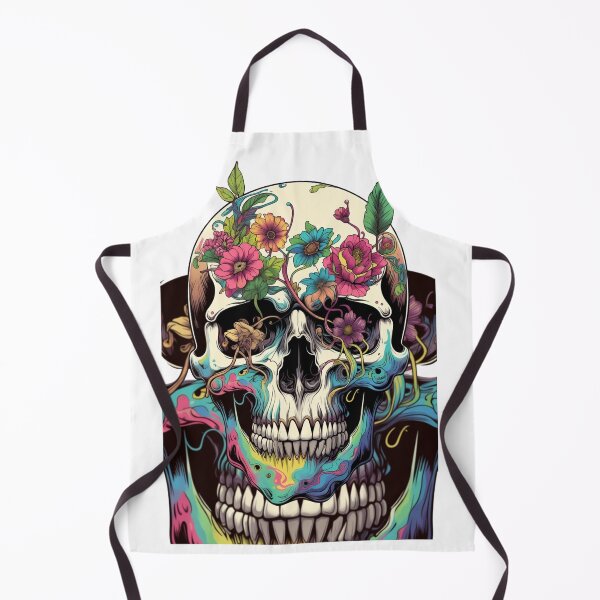 Item preview, Vibrant Floral Skull Art - Gothic Boho Aesthetic designed and sold by AetherLondonCo.
