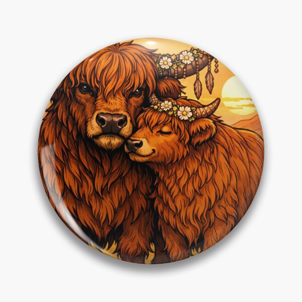 Item preview, Scottish Highland Cows – Shaggy Happiness designed and sold by VINTAGEPUNTEES.