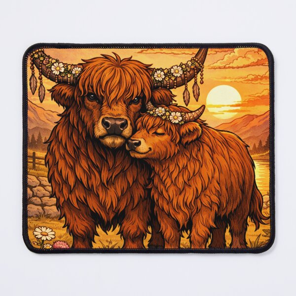 Item preview, Scottish Highland Cows – Shaggy Happiness designed and sold by VINTAGEPUNTEES.
