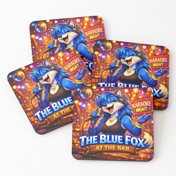 Item preview, The Blue Fox at the Bar — Pour Decisions Ember Vale Art designed and sold by A Sinister Sly.