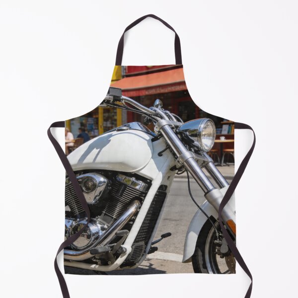 Item preview, white chopper parking at the street in the city designed and sold by BlareBlare.