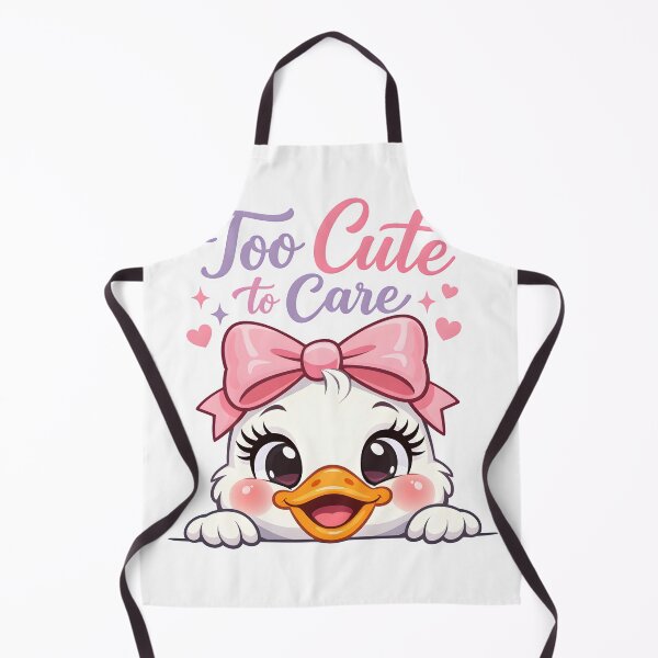 Item preview, Too Cute to Care Sassy Kawaii Duck with Pink Bow designed and sold by HappyPatchEG.