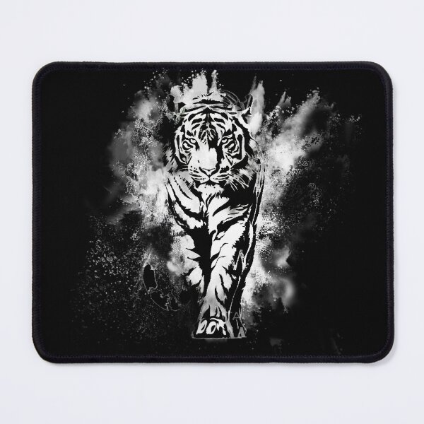 Item preview, Fierce Walking Tiger Smoke Black White Graphic design  designed and sold by StyleBloomes.