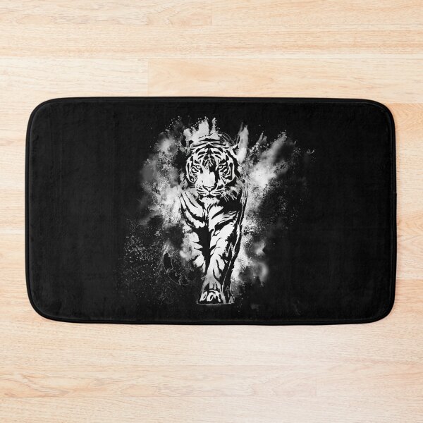 Item preview, Fierce Walking Tiger Smoke Black White Graphic design  designed and sold by StyleBloomes.