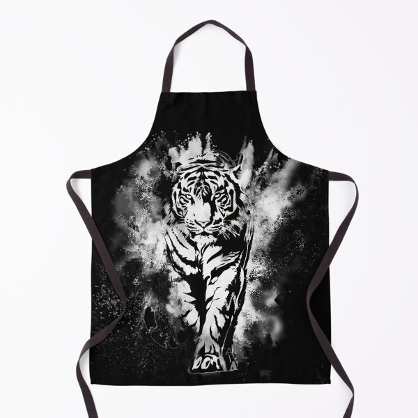 Item preview, Fierce Walking Tiger Smoke Black White Graphic design  designed and sold by StyleBloomes.