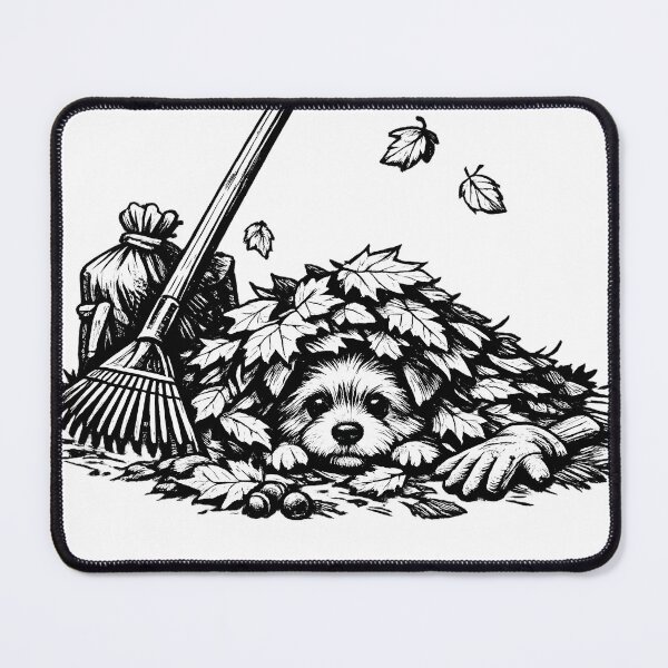 Item preview, funny dog ​​covered in leaves designed and sold by Troll Art & Delete.