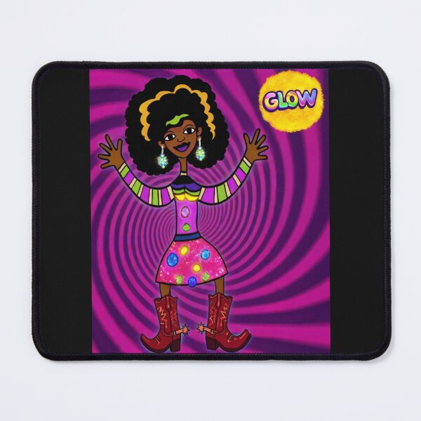 Item preview, Glowing Psychedelic Afro Cowgirl designed and sold by ZunZunArt.