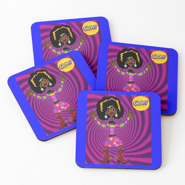 Item preview, Glowing Psychedelic Afro Cowgirl designed and sold by ZunZunArt.
