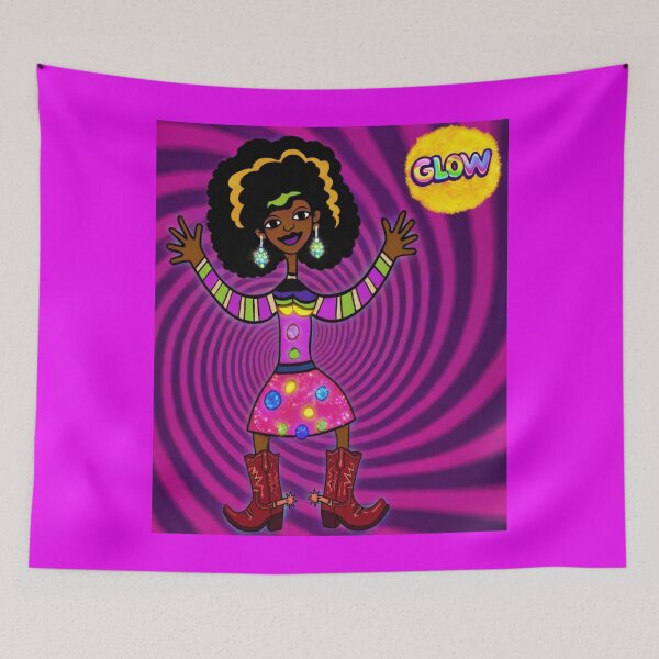 Item preview, Vaquera afro psicodélica resplandeciente designed and sold by ZunZunArt.