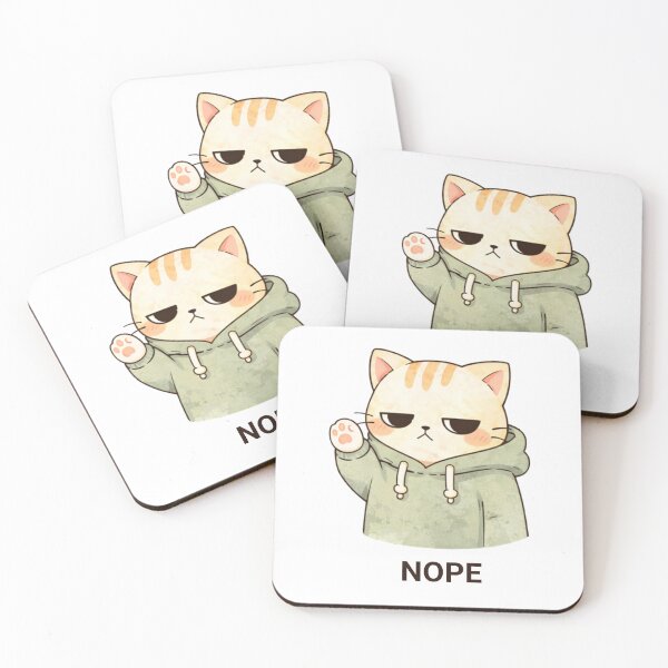 Item preview, Nope Cat | Cute Kawaii Aesthetic | Funny Introvert Design designed and sold by The Mood Index.
