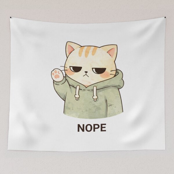 Item preview, Nope Cat | Cute Kawaii Aesthetic | Funny Introvert Design designed and sold by The Mood Index.