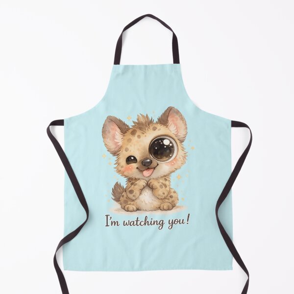 Item preview, Funny Big-Eyed Hyena Pastel Watercolor Icon with “I’m Watching You!”  designed and sold by StickyDelights.