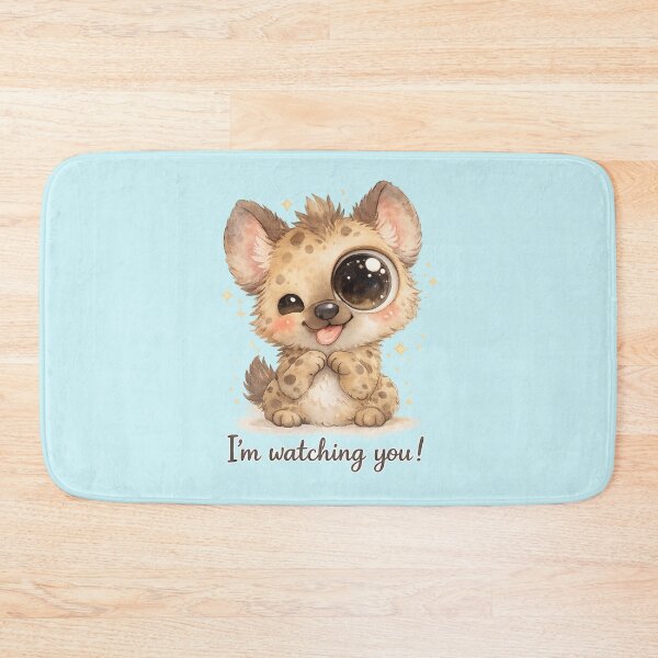 Item preview, Funny Big-Eyed Hyena Pastel Watercolor Icon with “I’m Watching You!”  designed and sold by Nusha Creations.