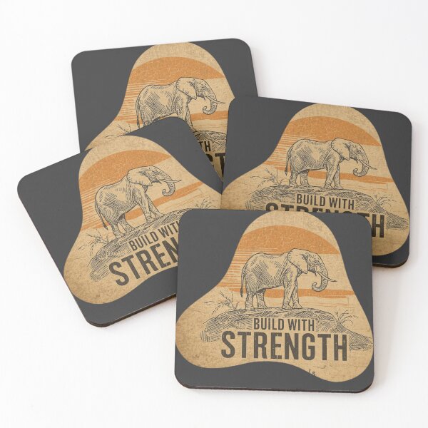 Item preview, Engineer Strength Build With Power Elephant Vintage Technical Sketch Print designed and sold by SavannaStrikes.