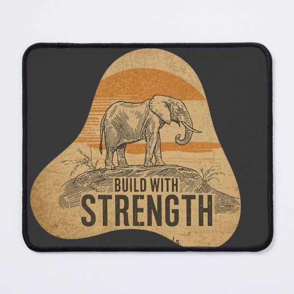 Item preview, Engineer Strength Build With Power Elephant Vintage Technical Sketch Print designed and sold by SavannaStrikes.