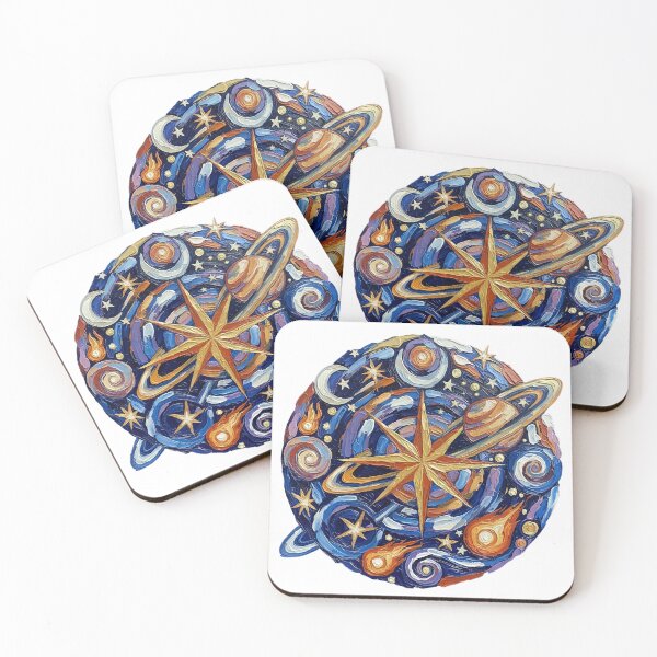 Item preview, Sun Moon Stars Colorful Palette Knife Art Celestial Design designed and sold by GymTanLaundry.