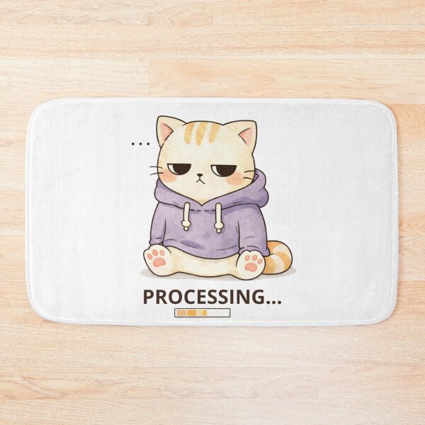 Item preview, Processing Cat | Cute Kawaii Aesthetic | Overwhelmed Mood Design designed and sold by The Mood Index.