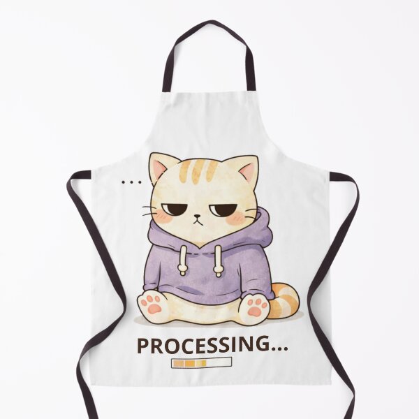 Item preview, Processing Cat | Cute Kawaii Aesthetic | Overwhelmed Mood Design designed and sold by The Mood Index.