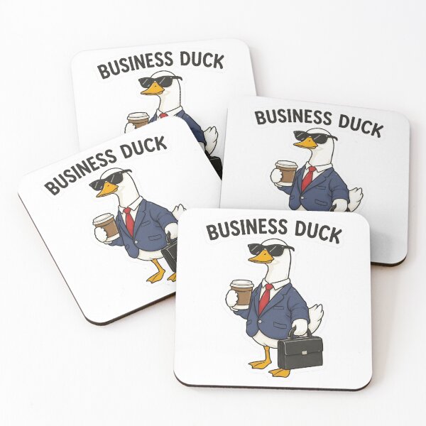 Item preview, Business Duck with Coffee and Briefcase Sticker designed and sold by  Artify Lab.