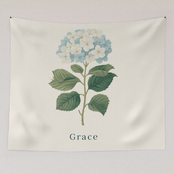 Item preview, Hydrangea Illustration – “Grace” designed and sold by BobaBunny76.