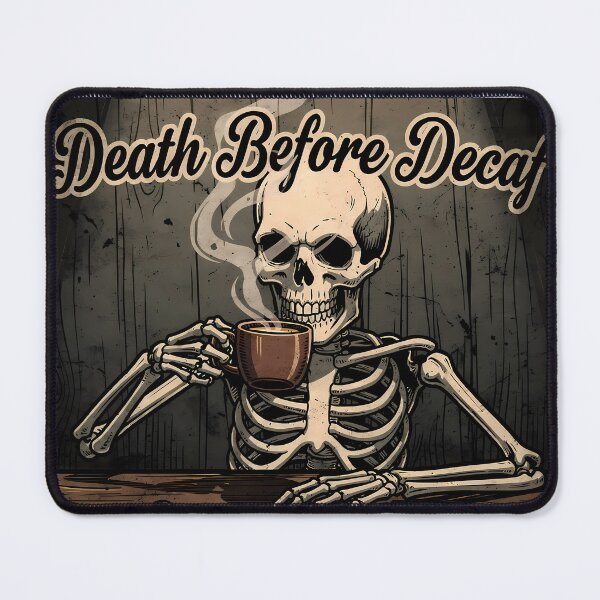 Item preview, Whimsical Skeletons Enjoying Their Coffee Dark Humor designed and sold by ART ATTACK ZONE.