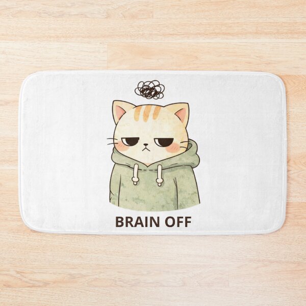 Item preview, Brain Off Cat | Cute Kawaii Aesthetic | Low Energy Mood Design designed and sold by The Mood Index.