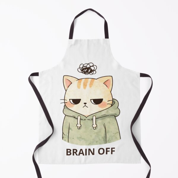 Item preview, Brain Off Cat | Cute Kawaii Aesthetic | Low Energy Mood Design designed and sold by The Mood Index.