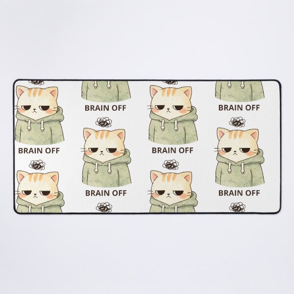 Item preview, Brain Off Cat | Cute Kawaii Aesthetic | Low Energy Mood Design designed and sold by The Mood Index.
