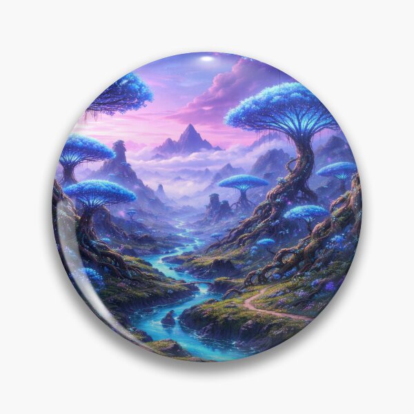 Item preview, Enchanted Fantasy Landscape – Magical Forest River, Dreamy Glow Trees, Mystical Nature Scenery, Ethereal World Art designed and sold by DrakariArt.
