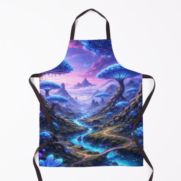 Item preview, Enchanted Fantasy Landscape – Magical Forest River, Dreamy Glow Trees, Mystical Nature Scenery, Ethereal World Art designed and sold by DrakariArt.