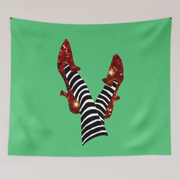 Item preview, Ruby Reign Heels – Shoes of Oz Collection – Glitter Bokeh Fantasy v1b  - #50C878 Emerald City Green background designed and sold by WheelieGdArt.