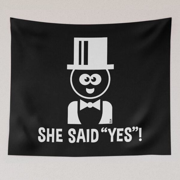 Item preview, Groom – She Said “Yes”! (Stag Night / Bachelor Party / Wedding / White) designed and sold by MrFaulbaum.