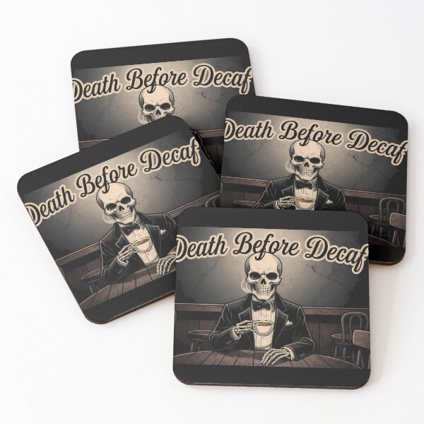 Item preview, Skeletons Enjoying Their Coffee Dark Humor designed and sold by ART ATTACK ZONE.