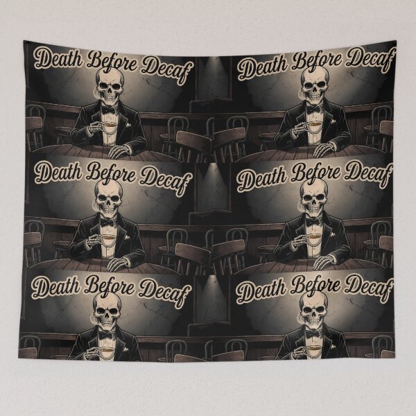 Item preview, Skeletons Enjoying Their Coffee Dark Humor designed and sold by ART ATTACK ZONE.