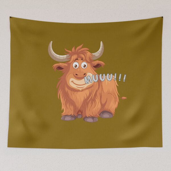 Item preview, Cute Yak Says Muuu - Funny Fluffy Highland Yak Animal Lover. designed and sold by LunaPrintCo.