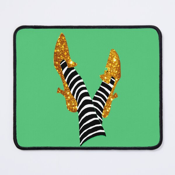 Item preview, Golden Hour Heels – Shoes of Oz Collection – Luxe Glitter Edition v1b - #50C878 Emerald City Green background designed and sold by WheelieGdArt.