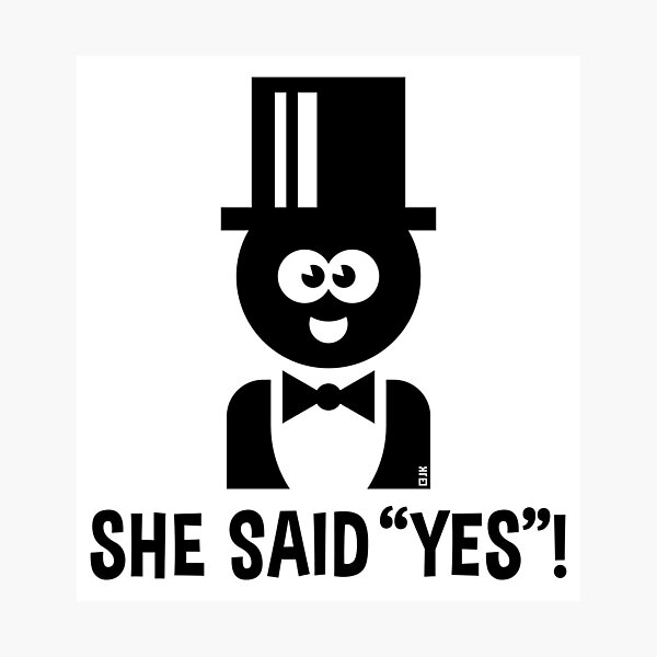 Item preview, Groom – She Said “Yes”! (Stag Night / Bachelor Party / Wedding / Black) designed and sold by MrFaulbaum.