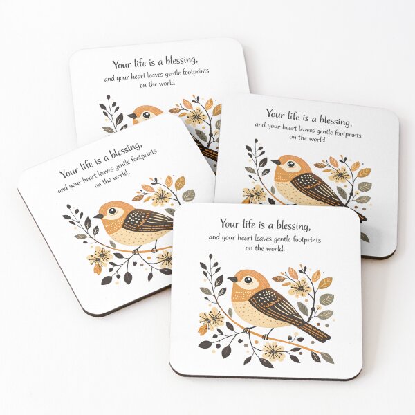 Item preview, Your Life Is a Blessing Bird Wall Art, Nursery Quote Print, Floral Nature Decor designed and sold by LoveNurseries.