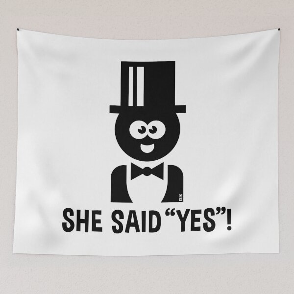 Item preview, Groom – She Said “Yes”! (Stag Night / Bachelor Party / Wedding / Black) designed and sold by MrFaulbaum.