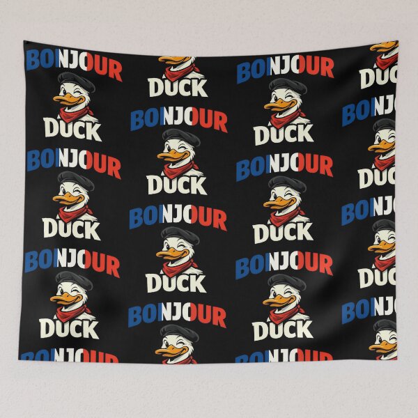 Item preview, Bonjour Duck French Travel Cute Funny Duck Design designed and sold by TeeTimeTreasure.