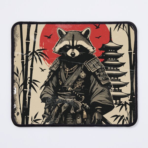 Item preview, The Ronin Raccoon - Armored Samurai & Rising Sun Japanese Art designed and sold by YYoYY.