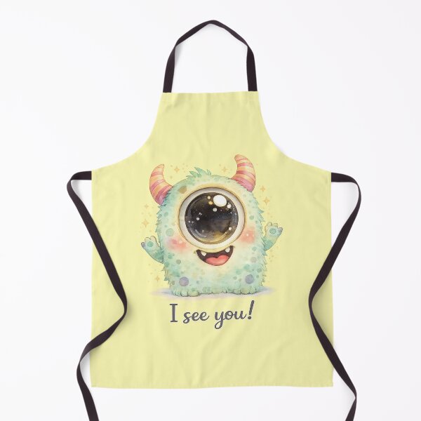 Item preview, Funny Big Eye Monster Pastel Watercolor Icon with “I See You!”  designed and sold by StickyDelights.