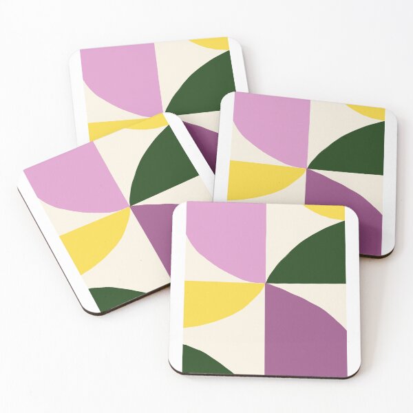 Item preview, Modern Bauhaus Geometric (purple pink yellow green) designed and sold by Designs by Sara Felton.