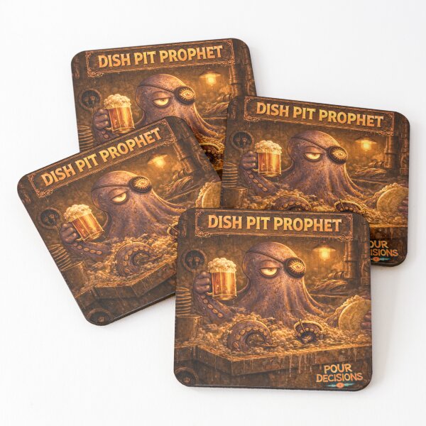 Item preview, Dish Pit Prophet — Pour Decisions Bubbles Octopus Art designed and sold by A Sinister Sly.