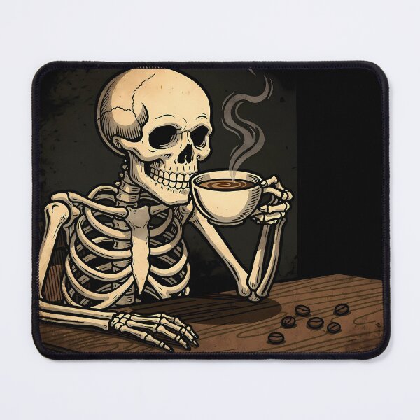Item preview, Colombia Design Skeletons Enjoying Their Coffee Dark Humor designed and sold by ART ATTACK ZONE.