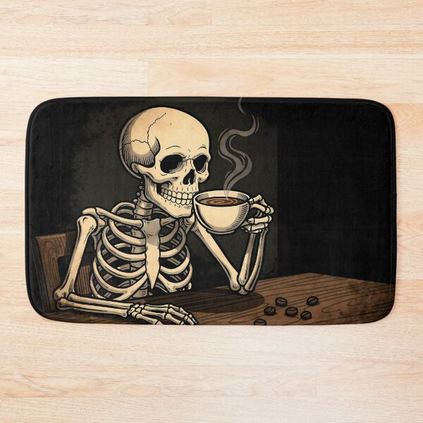 Item preview, Colombia Design Skeletons Enjoying Their Coffee Dark Humor designed and sold by ART ATTACK ZONE.
