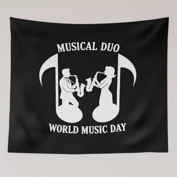 Item preview, Musical Duo – Saxophone Rhythm World Music Day designed and sold by Art-Arcade6.