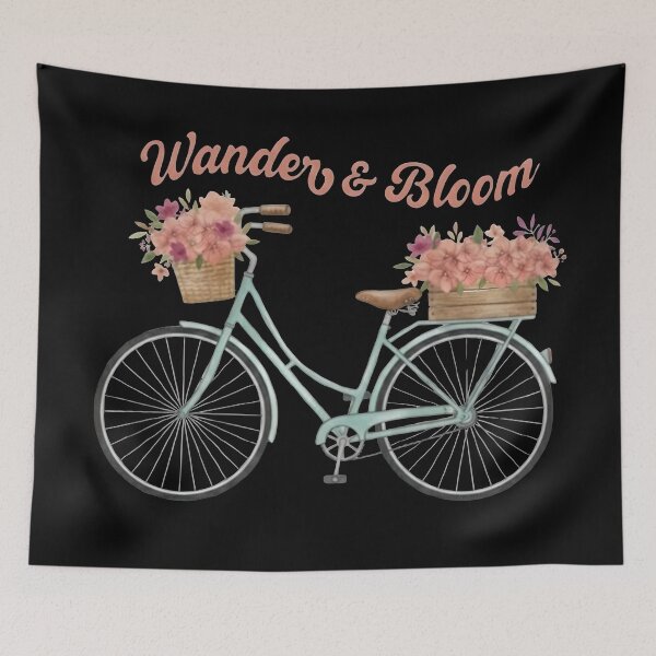 Item preview, Wander and Bloom Vintage Bicycle Floral Art designed and sold by Mary Ney.